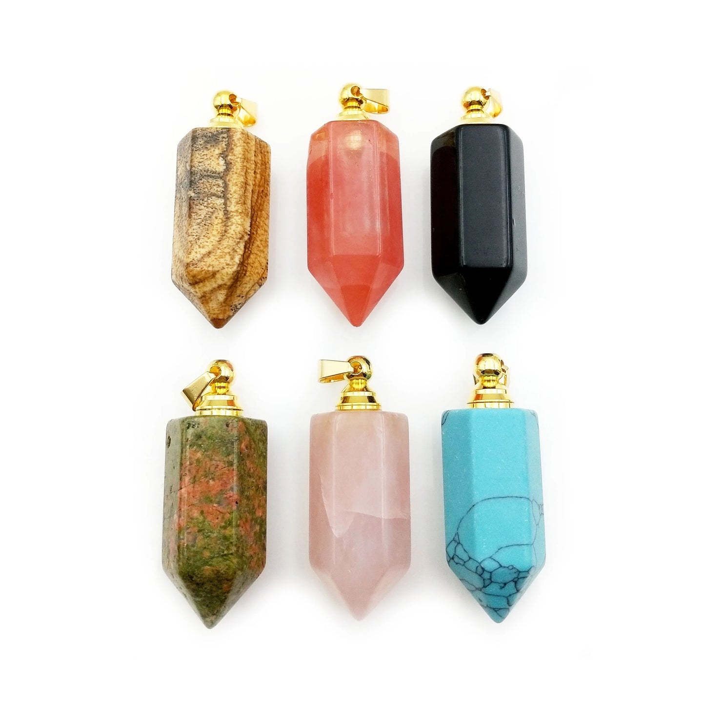 Natural Stone Hexagonal Diffuser Pendant